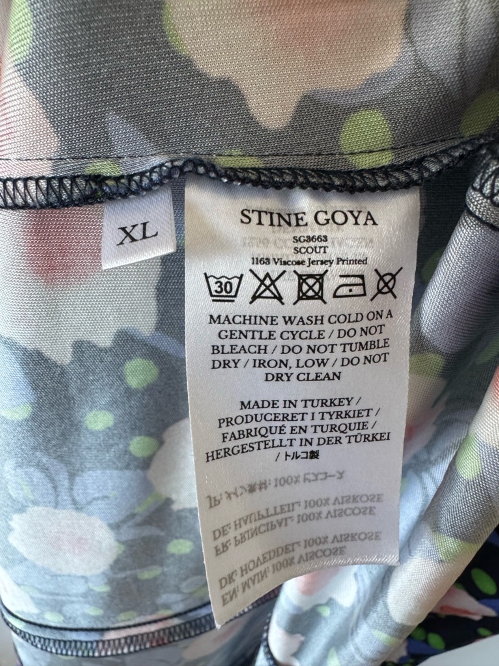 Stine Goya Scout Floral Print Short Sleeve Midi Dress Viscose Jersey - Picture 10 of 13